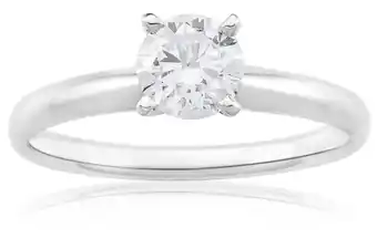 Shiels 14ct white gold solitaire ring with 70 point brilliant cut diamond offer