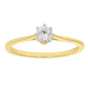 Shiels 9ct yellow gold 1/4 carat diamond solitaire ring offer