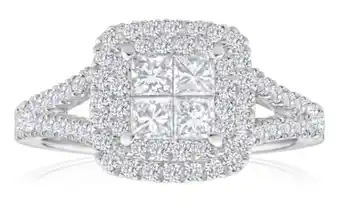 Shiels 9ct white gold diamond ring set with 68 brilliant cut diamonds offer