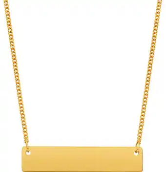 Shiels 9ct yellow gold silver filled bar pendant with 45cm chain offer