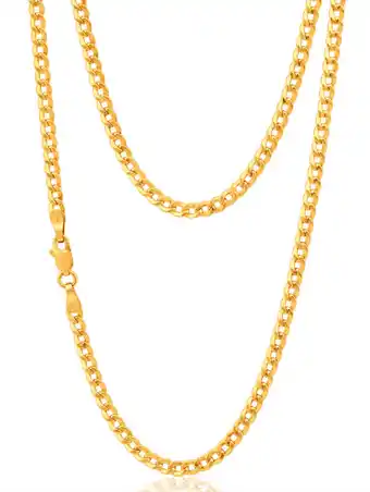 Shiels 9ct elegant yellow gold copper filled curb 45cm chain offer