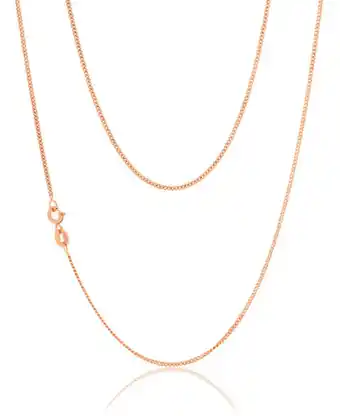 Shiels 9ct rose gold silver filled 60cm curb chain offer