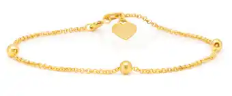 Shiels 9ct yellow gold filled 19cm belcher heart charm bracelet offer