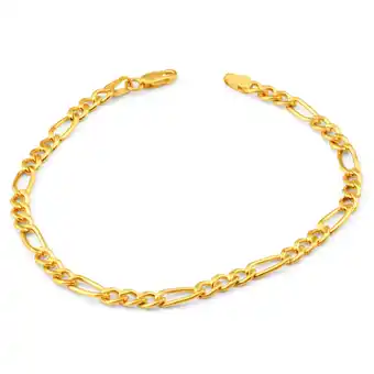 Shiels 9ct yellow gold coppefilled 19cm figaro bracelet 100gauge offer