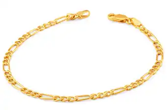 Shiels 9ct yellow gold copper filled figaro bracelet offer