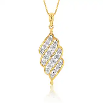 Shiels 9ct yellow gold diamond pendant with 18 brilliant diamonds on 45cm chain offer