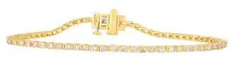 Shiels 9ct yellow gold 1 carat diamond tennis bracelet set with 68 brilliant diamonds 17.5cm offer