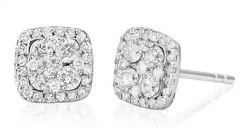 Shiels 9ct white gold radiant diamond stud earrings offer