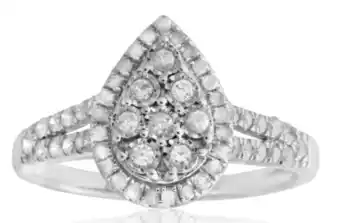 Shiels Silver 1/2 carat cluster dress ring with 55 brilliant diamonds offer