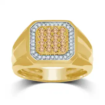 Shiels Australian diamond 9ct yellow gold gents ring with 1/2 carat of diamonds offer