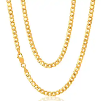 Shiels 9ct yellow gold copper filled curb 100 gauge chain in 45cm offer
