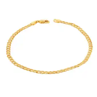 Shiels 9ct yellow gold silverfilled super flat curb 80 gauge 21cm bracelet offer