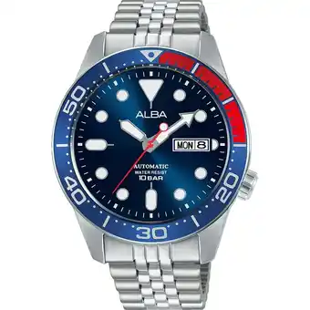 Alba al4191x1 automatic blue dial stainless steel mens watch
