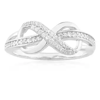 Shiels Sterling silver fancy zirconia infinity ring offer
