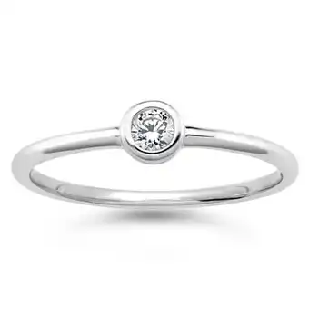 Shiels Sterling silver zirconia bezel solitaire ring offer