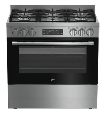 Beko 90cm dual fuel freestanding cooker with twin wok