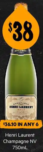 First Choice Liquor Henri Laurent Champagne NV offer