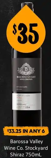 First Choice Liquor Barossa Valley Wine Co. Stockyard Shiraz offer