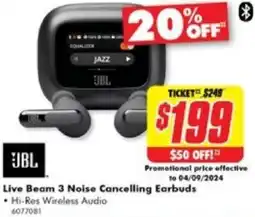 The Good Guys JBL Live Beam 3 Noise Cancelling Earbuds offer