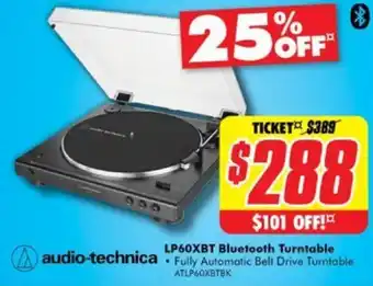 The Good Guys audio-technica LP60XBT Bluetooth Turntable offer