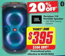 JBL Partybox 110 Portable Speaker
