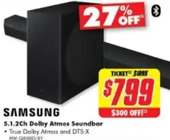 The Good Guys SAMSUNG 5.1.2Ch Dolby Atmos Soundbar offer