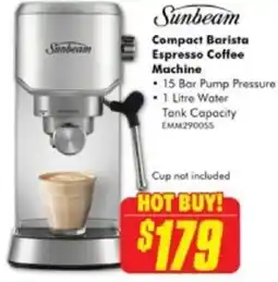 The Good Guys Sunbeam Compact Barista Espresso Coffee Machine offer