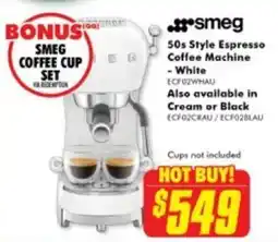 The Good Guys smeg 50s Style Espresso Coffee Machine offer