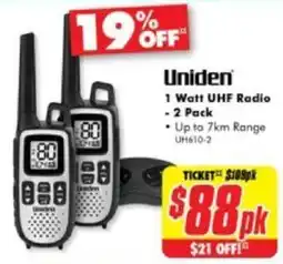 The Good Guys Uniden 1 Watt UHF Radio offer
