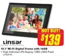 The Good Guys Linsar 10.1" Wi-Fi Digital Frame with 16GB offer
