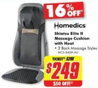 The Good Guys Homedics Shiatsu Elite II Massage Cushion with Heat offer