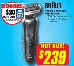 The Good Guys BRAUN Series 7 Wet and Dry Shaver offer