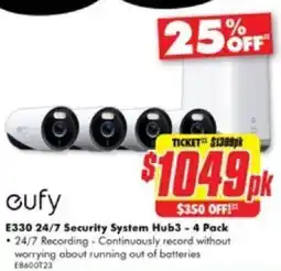 The Good Guys eufy E330 24/7 Security System Hub3-4 Pack offer