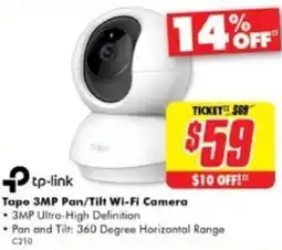 The Good Guys tp-link Tapo 3MP Pan/Tilt Wi-FiTICKET $89 offer