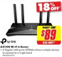The Good Guys tp-link AX1500 Wi-Fi 6 Router offer