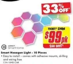 The Good Guys SmartHome Smart Hexagon Light - 10 Pieces offer