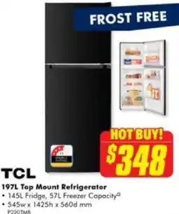 The Good Guys TCL 197L Top Mount Refrigerator offer