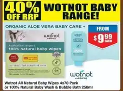 Chemist Warehouse Wotnot All Natural Baby Wipes offer