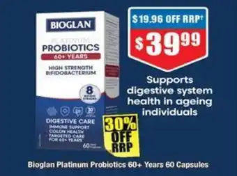 Chemist Warehouse Bioglan Platinum Probiotics 60 Years offer