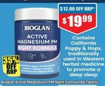 Chemist Warehouse Bioglan Active Magnesium PM Night Formula offer