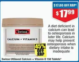 Chemist Warehouse Swisse Ultiboost Calcium + Vitamin D offer