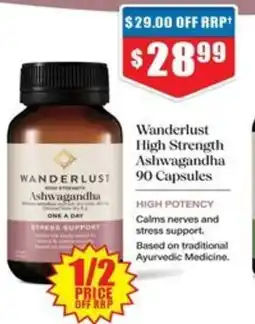 Chemist Warehouse Wanderlust High Strength Ashwagandha offer