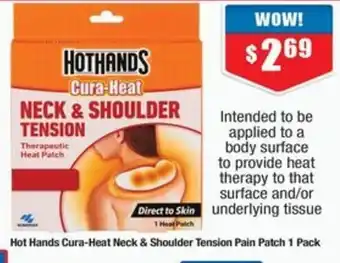 Chemist Warehouse Hot Hands Cura-Heat Neck & Shoulder Tension Pain Patch 1 Pack offer