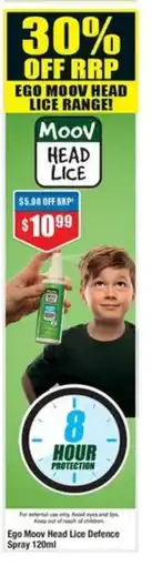 Chemist Warehouse Ego Moov Head Lice Defence Spray offer
