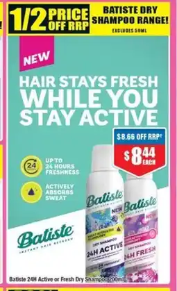 Chemist Warehouse Batiste 24H Active or Fresh Dry Shampoo offer