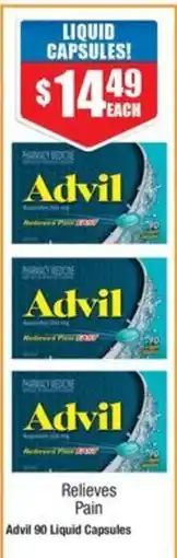 Chemist Warehouse Advil 90 Liquid Capsules offer
