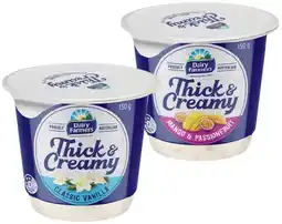 IGA Dairy Farmers Thick & Creamy Yoghurt 140‑150g Selected Varieties offer
