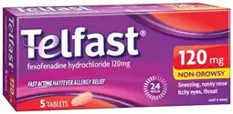 IGA Telfast Hayfever Allergy Relief 120mg Non‑Drowsy Tablets 5 Pack offer
