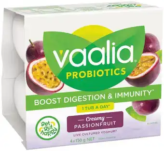 IGA Vaalia Probiotics Yoghurt 4x150g Selected Varieties offer