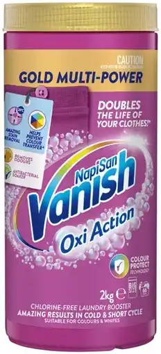 IGA Vanish NapiSan Gold Multi‑Power Oxi Action 2kg or Gel 2 Litre Selected Varieties offer
